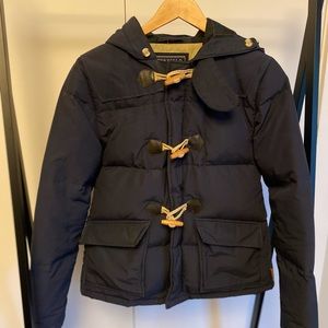 Penfield, puffy, down-filled, toggle coat